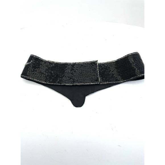 Vintage Jeromes Black Beaded Embellished Statement Belt Size 26 - Picture 6 of 9